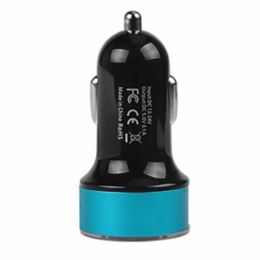 Quick Charge Mini Usb Autolader Dual Usb Snelle Lader Multifunctionele Usb Een Drag Twee Conversie Sigarettenaansteker Oplader: blue