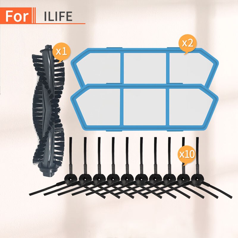 Robot Vacuum Cleaner Hepa Filter Side Brush Mop Cloth Set Spare Parts for Chuwi ilife A6 A4 A4s Accessories: 02
