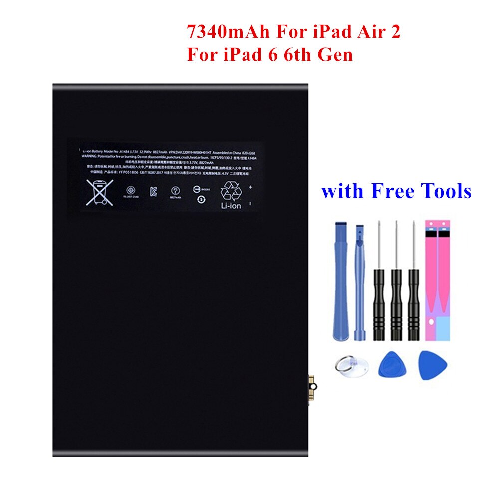 Tablet Batterij Voor Apple Ipad 6 Ipad Air 2 A1547 A1566 A1567 Laptop Li-Ion Akku Bateria 7340Mah