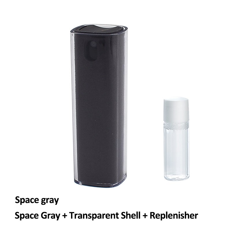 1pc beskyttelig 2 in 1 telefonskærm rengøringsmiddel spray mikrofiber klud sæt rengøring artefakt computer mobiltelefon skærm støvfjernelse: H