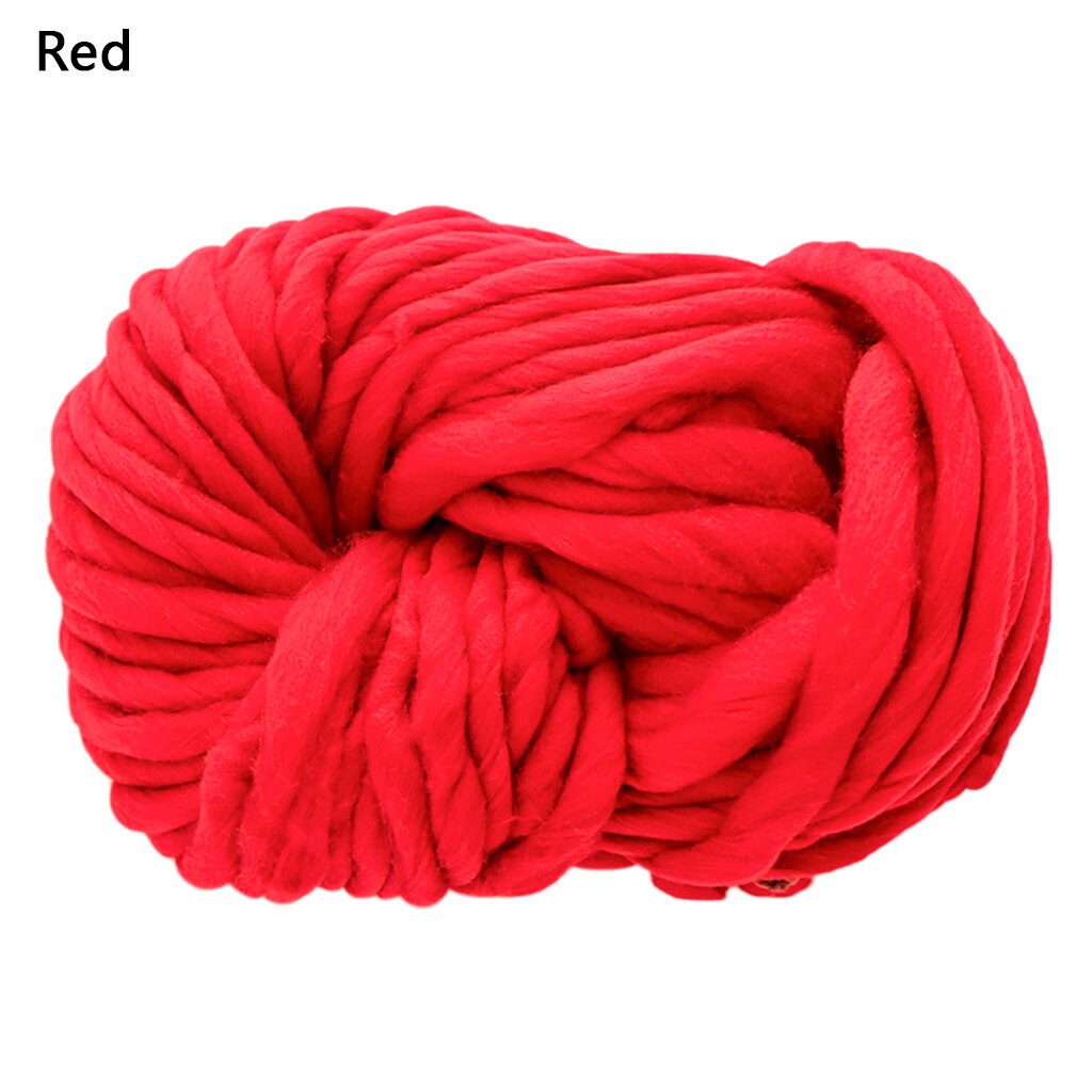 Super volumoso braço tricô lã roving malha cobertor chunky fio de lã super grosso para tricô diy crochê tapete chapéus: Red