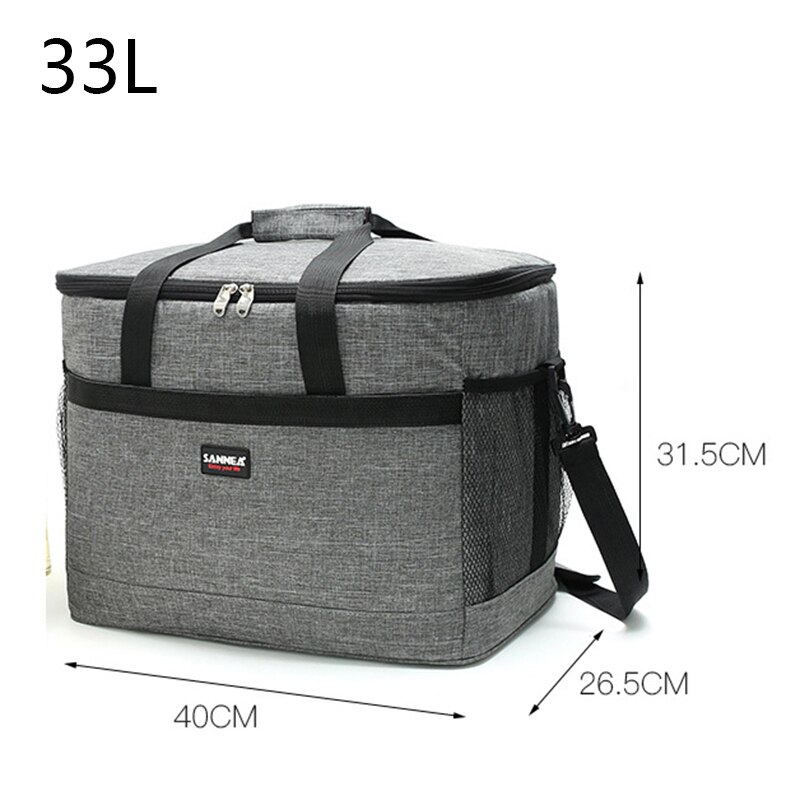 Bolsa térmica de 33L para comida, bolsa aislante para el almuerzo, para niños, mujeres y hombres, informal, para Picnic