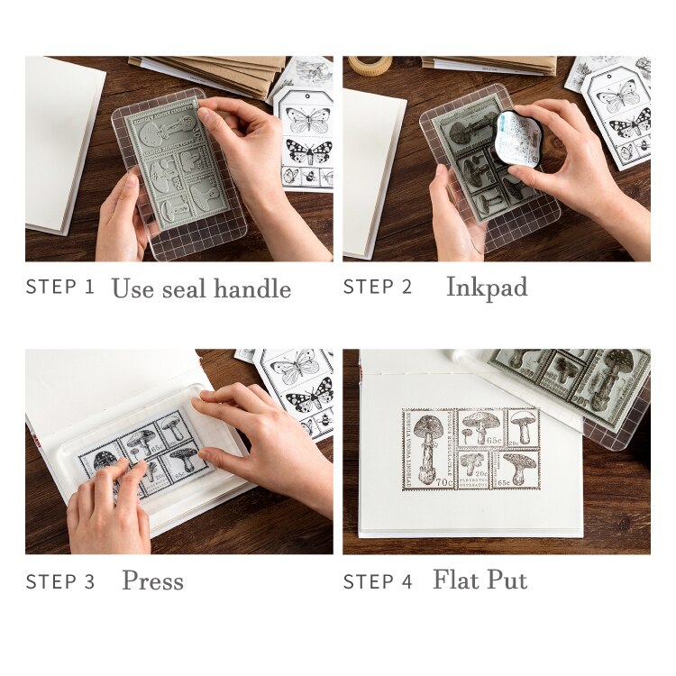 Retro Plants Leaves Flower Butterfly Decoration stamp rubber stamps for scrapbooking stationery DIY craft standard stamp