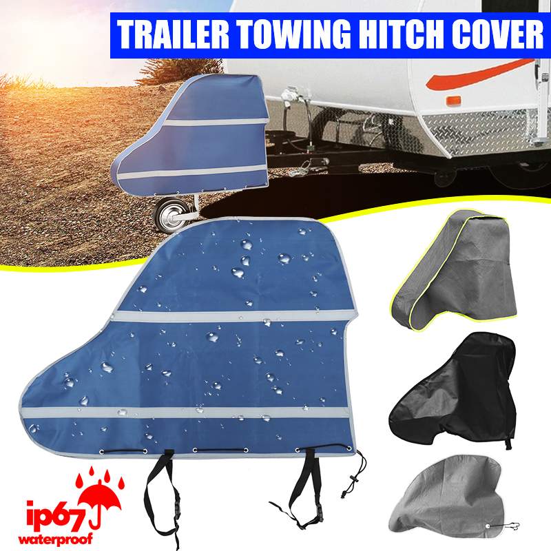 Universal 420D Waterproof Caravan Trailer Towing Hitch Dust Cover Tow Ball Coupling Lock Covers Dustproof Rain For RV Motorhome