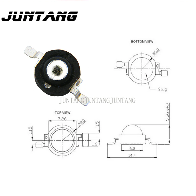 Hochleistungs-LED-Infrarot-Lumenperlen 730 nm 850 nm 940 nm 1050 nm 3 W 5 W leuchtendes Licht Kolben-Nachtsicht-CCTV-Kameramonitor