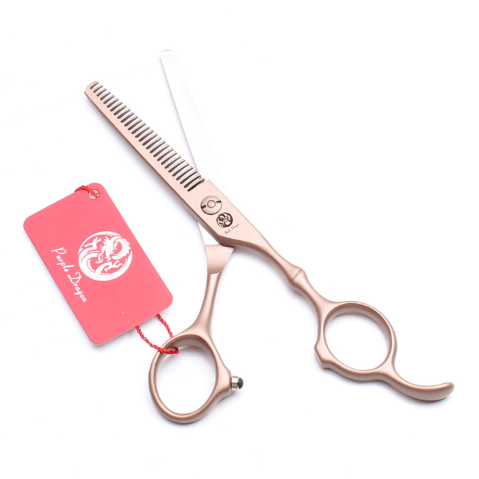 6In. 17.5cm 440C Purple Dragon Rose Gold Hairdressing Scissors Thinning Shears Cutting Scissors Hair Scissors Z9030: Z9030 Jin T 6N