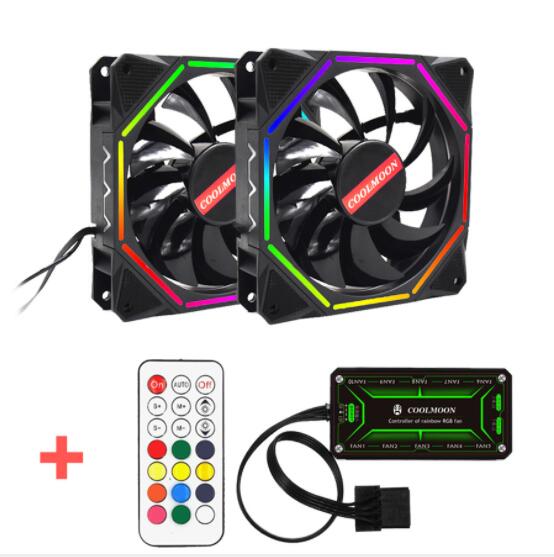 Computer Case RGB Fan KITS LingLong Exquisite Discolorable Halo 12025 For PC Case: Kit 2