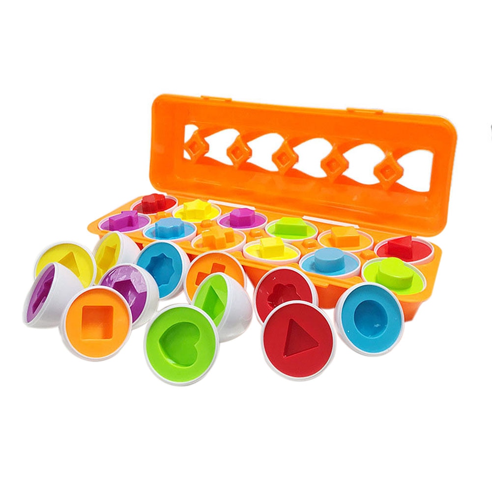 Farvegenkendelse færdigheder lære legetøj parrede æg farvematchende æg sæt førskole legetøj til småbørn emulering puslespil legetøj