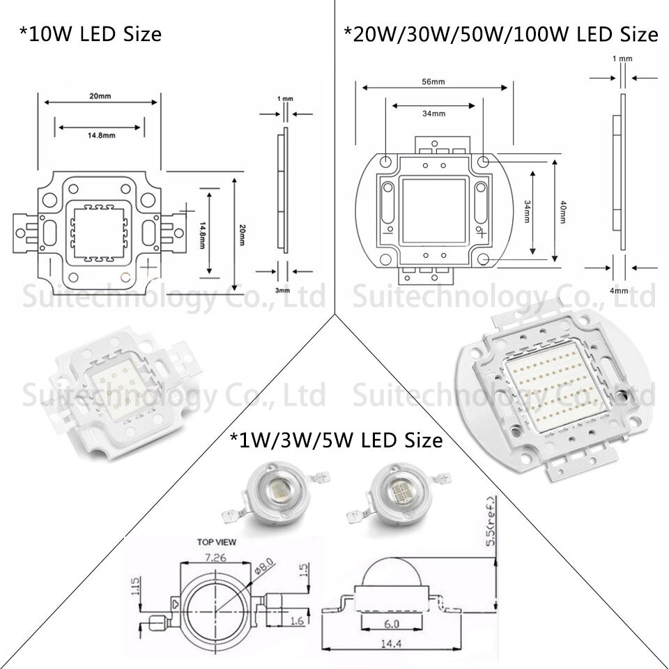 Krachtige led cob lamp smd lampen chip 1w 3w 5w 10w 20w 30w 50w 100w blauw 460-470nm voor podiumverlichting buitenmuurschijnwerper