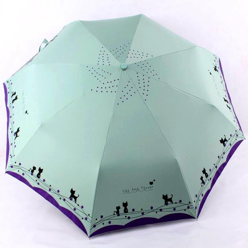 Bloemen En Kat Paraplu Regen Vrouwen Winddicht Ultralight Zon Regen Automatische Opvouwbare Paraplu Dame Paraplu Parasol
