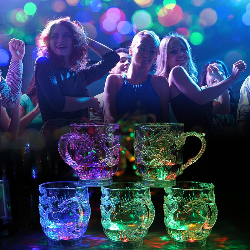 Light Up LED Cups Automatic Flashing Drinking Cup Mugs colorful luminous cup Beer Whisky Glass Cup For Bar Club Party