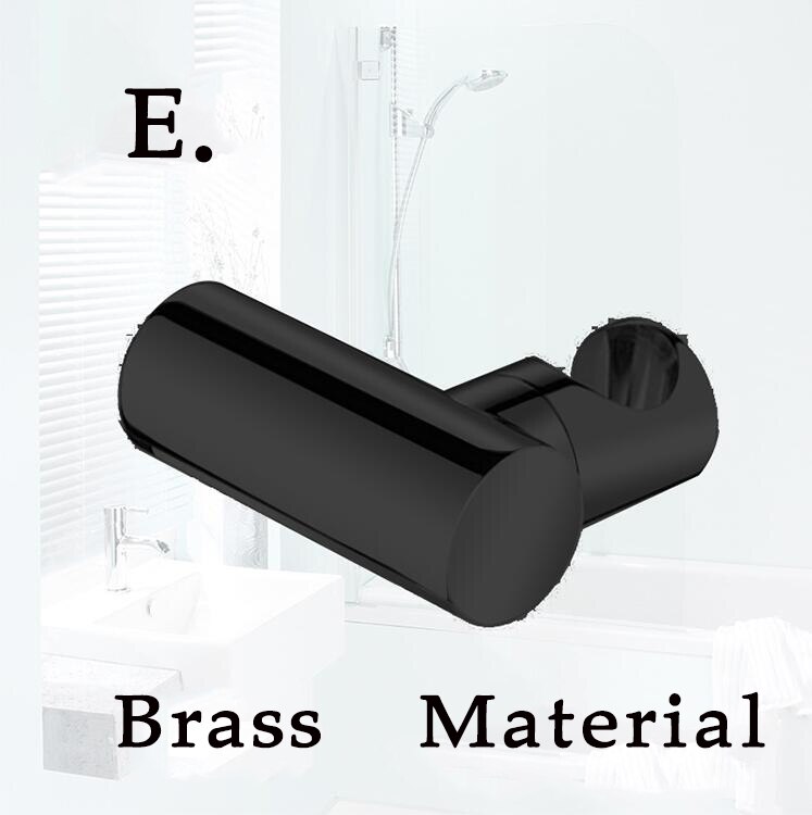 Matte Hand-held Shower Head Bracket Shower Bracket Wall-mounted Hand-held Sprayer Solid Brass Fittings Connector Elbow Device: E  Brass
