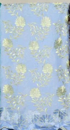 Nigerian Burgundy Lace Fabrics African French Tulle Lace Fabric For Woman Dress with Beads: blue