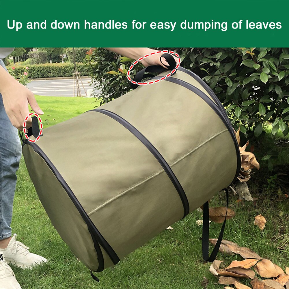 Sac à déchets de jardin, Portable, pliable, étanche, réutilisable, poignées, boucle de dégagement pour l'extérieur