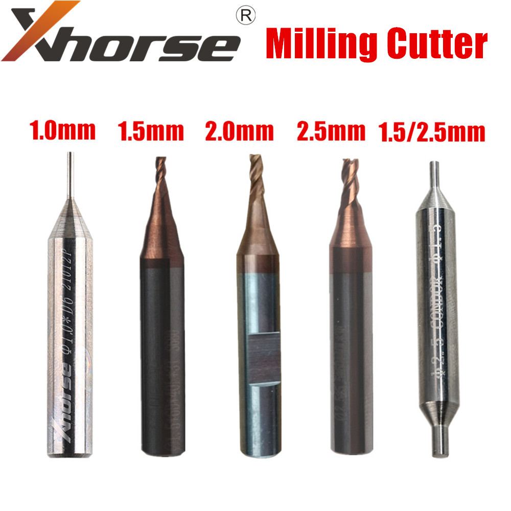 Fraise pour Xhorse CONDOR XC-MINI, dauphin XP005 XP007, Machine de découpe de clés, 1.0mm 1.5mm 2.0mm 2.5mm1.5/2.5mm