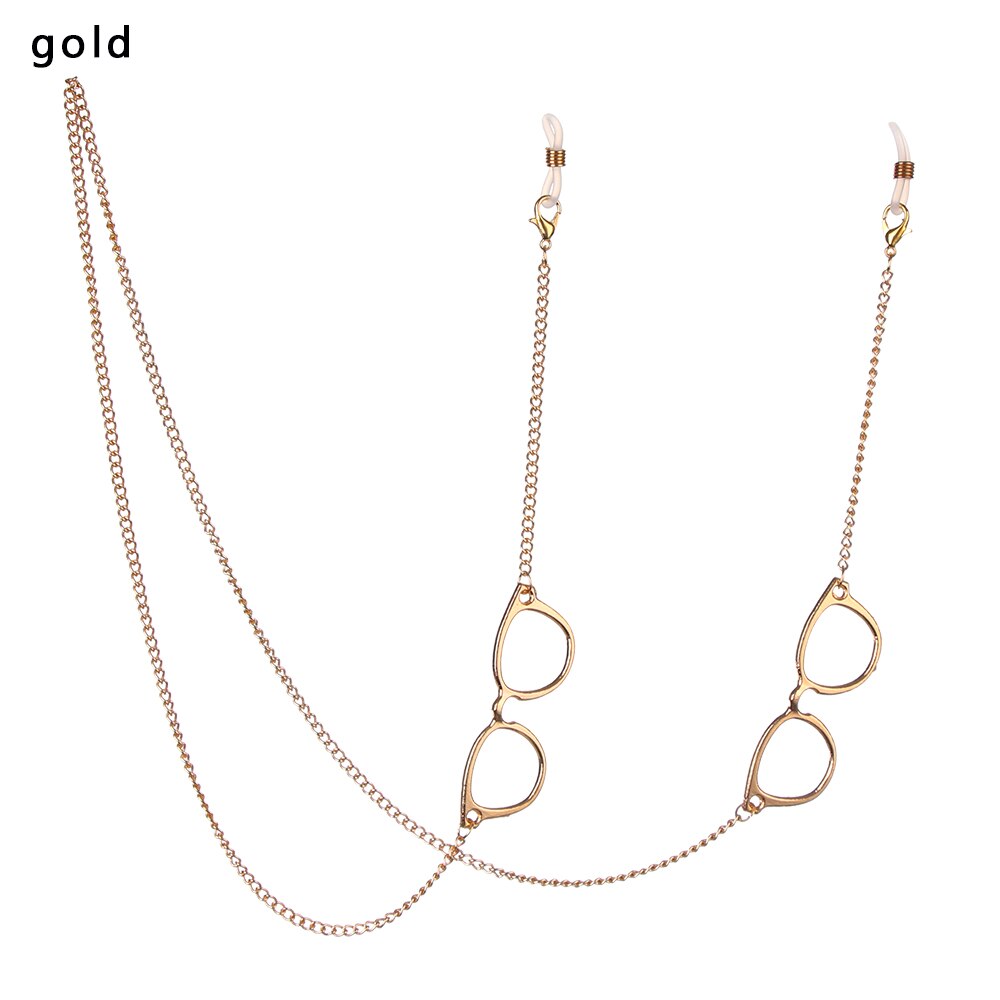 Collar de cadena para gafas de lectura, accesorios antideslizantes con colgante en forma de cadena para anteojos, de Metal, a la , novedad: Gold