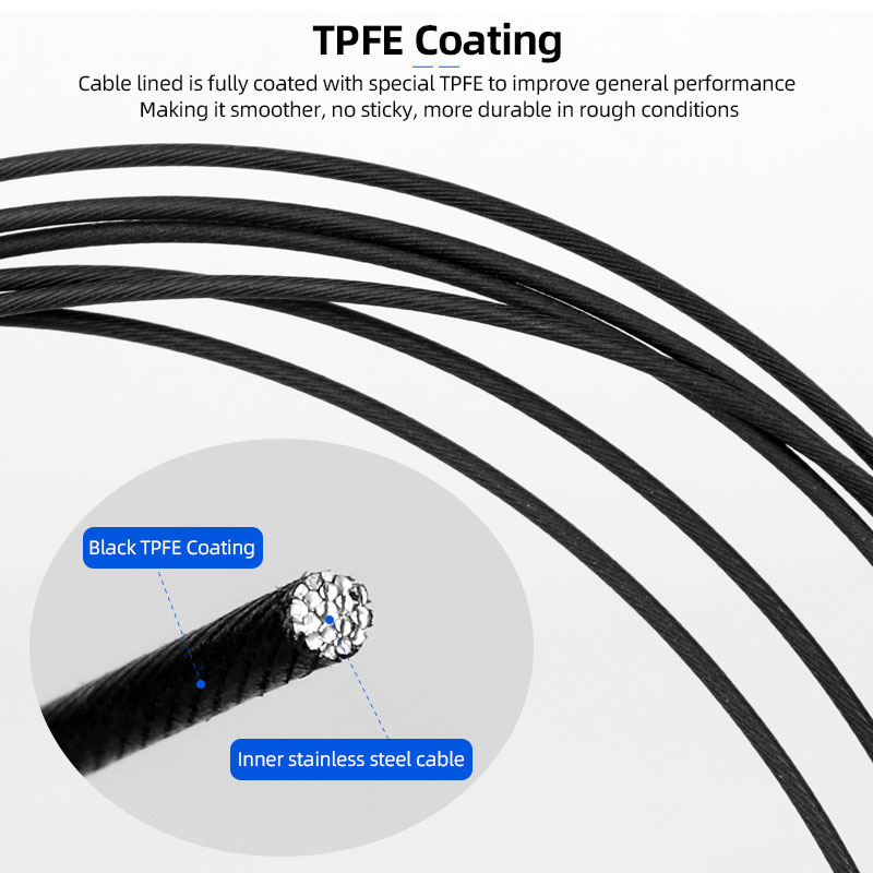 Cable de núcleo de acero inoxidable recubierto de PTFE para bicicleta de montaña, alambre de acero al carbono recubierto de Zinc con tapa, Kit de bricolaje de línea de cambio Universal
