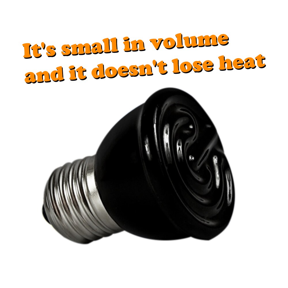 Mini keramisk varmelampe 220v 25w/50w /75w /100w e27 infrarøde krypdyrskilpadde varme pærer vanntette temperaturkontroller