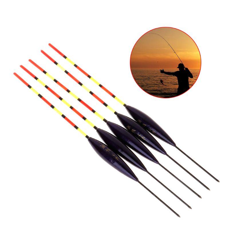 Bouée de pêche à la carpe, accessoire lumineux, avec queue en bois Fluorescent, 5 pièces/ensemble: Default Title