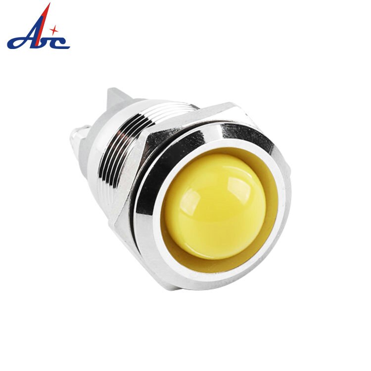 22mm Metal Indicator Light Concave Round Screw Signal Lamp 3V 6V 12V 24V 220V IP67 Waterproof LED Metal Indicator Lamp Light
