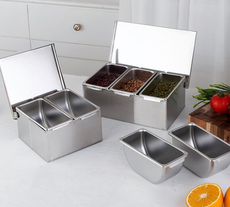 304 Rvs Hoogwaardige Kruiden Doos Hotel Kruiden Doos Met Deksel Opbergdoos Huishoudelijke Kruiden Tank Kruiden Doos