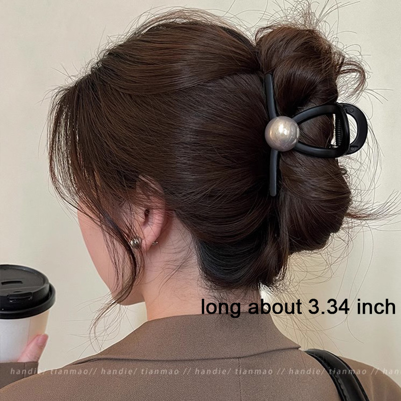 Pinzas para el cabello de perlas negras Vintage para mujeres y niñas, adorno de temperamento, pinzas simples, horquilla, accesorios para el cabello de: Lavanda