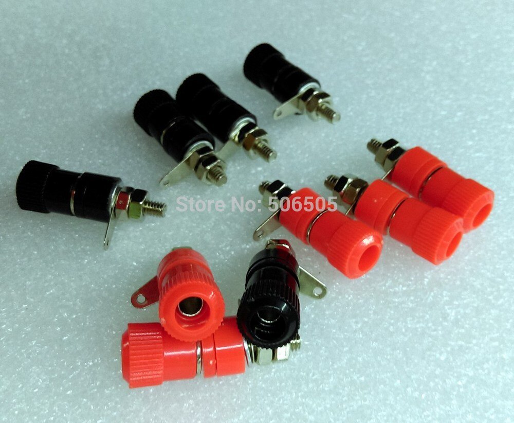 5pcs Fiche Banane Pour Connecteur De Cable De Haut-Parleur Audio 4mm, Plaqué Or Noir Perfk19