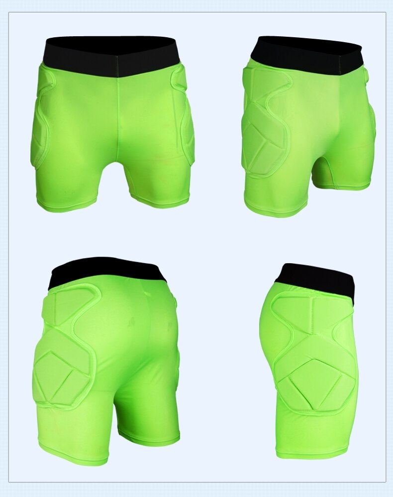 Men's Sport Soccer Goalkeeper Football Rugby Shorts Sponge Defend Ventilate Protective Gears with Hips Pads