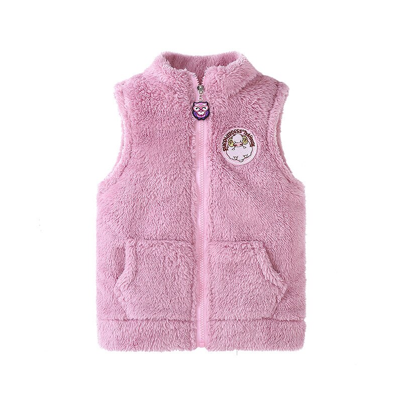 Lente En Herfst Meisje Vest Kinderen Stand-Up Kraag Vest Jas Baby Warm Vest 206 01: 1 / 4T