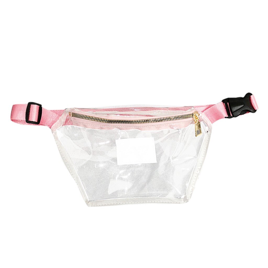 Fanny pack dame sommer midjeveske trend gjennomsiktig geléskinn multifunksjonell belteveske сумка на пояс женская: Rosa