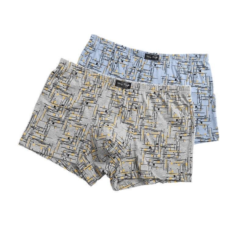 4PCS/Lot 6XL 5XL 100% Cotton Loose Boxers Four Shorts Underpants Men'S Boxers Shorts Breathable Underwear printing Comfortable