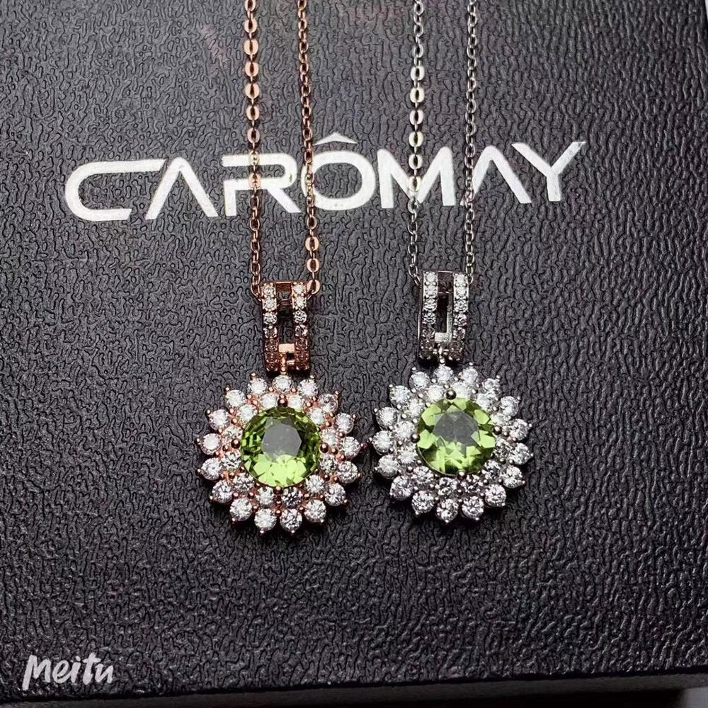 KJJEAXCMY Gioielleria Raffinata 925 sterlina argento intarsiato peridoto naturale Femminile anello del pendente di lusso impostato supporto di Rilevamento