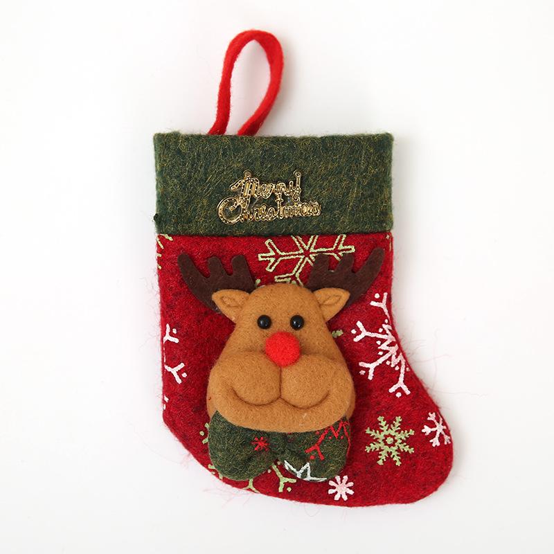 Mooie Kerst Sokken Kerst Bestek Set Mes En Vork Set Bag feestelijke home decor servies zak keuken accessoires: elk