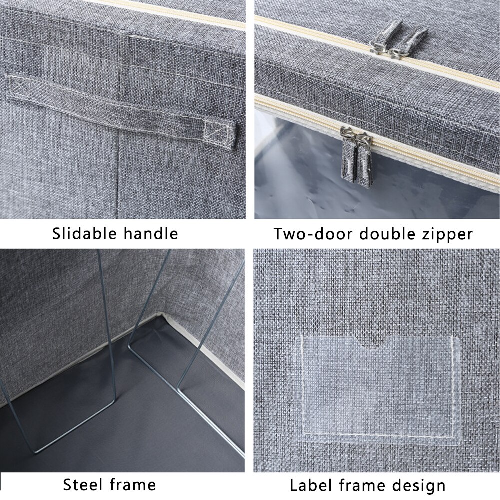 Cotton Linen Thicken Storage Box Fabric With Cover Fold Baina Box Large Window Clothing Toys Home Storage Box Packing Bag