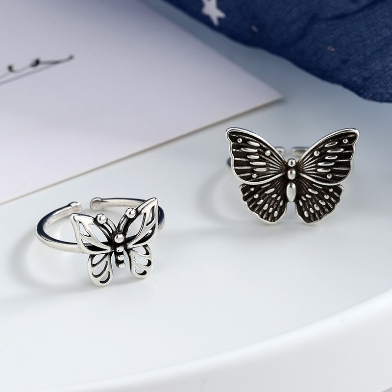 Punk Schmetterling Ringe für Frauen Männer Retro Antike Finger Ring Party Schmuck NEUE