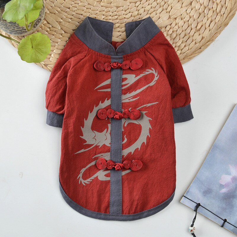 Pet Clothes bulldog ingles Dog Cat Clothes Spring And Summer Lace Print bulldog frances Shirt moletom masculino com capuz: Red / L