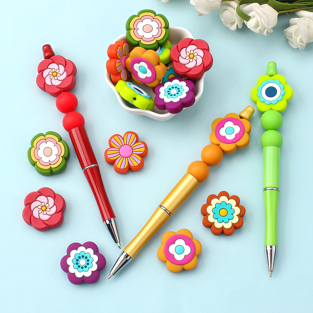 5/10 Uds. Cuentas focales estilo bohemio flor para accesorios de joyería llaveros DIY collar fabricación de pulseras creativos
