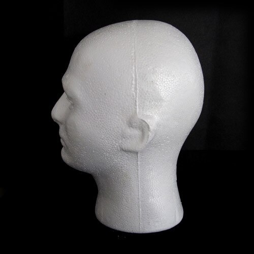 Manikin Styrofoam Mannequin Male Head Foam Model Wig Hat Glasses Display Stand