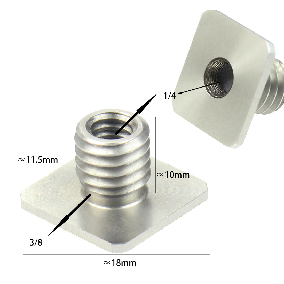 Stativhalterung Blitzschuh-Adapter 1/4 3/8 Zoll Schraube Einzelmutter Doppelschicht auf Blitzadapter Halfter Halterung Fotostudio-Zubehör: Grün