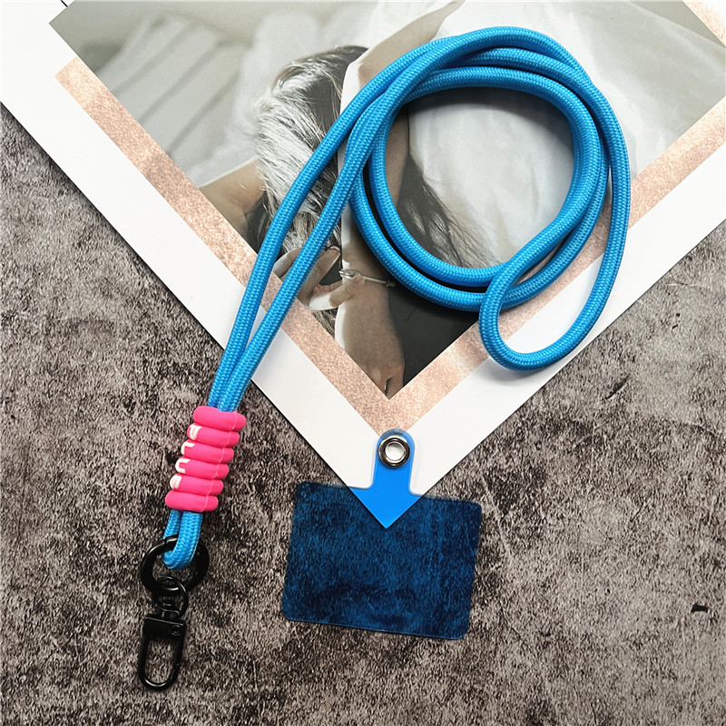 Cordón para teléfono, correa para el cuello, llavero, cordones de Color, soporte para tarjeta de identificación, llavero de Metal, llavero para llaves, actualización de accesorios móviles: Azul / Verde