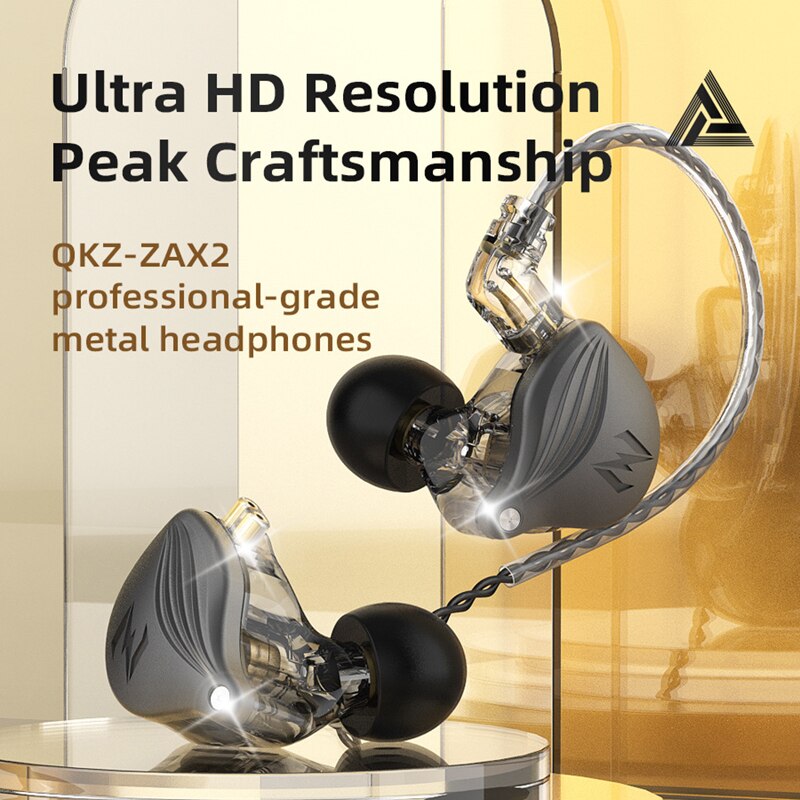 QZK ZAX2-auriculares intrauditivos de metal, cascos de música de graves pesados con micrófono, bobina móvil de alta fidelidad, controlado por cable, originales, nuevos