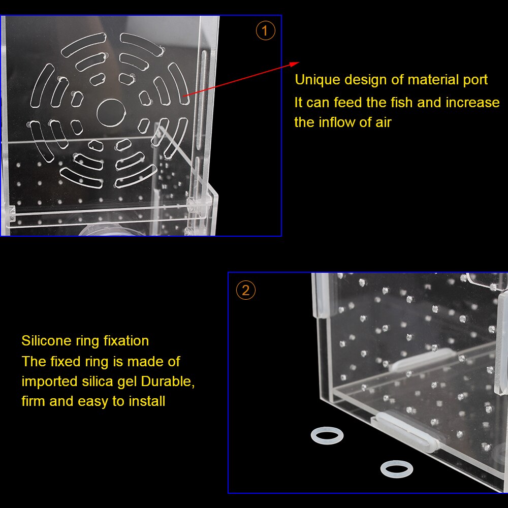 10X10X10CM Tropical Fish Breeding Box Fish Tank Aquarium Box Production Box Small Fish Isolation Net Aquarium Supplies
