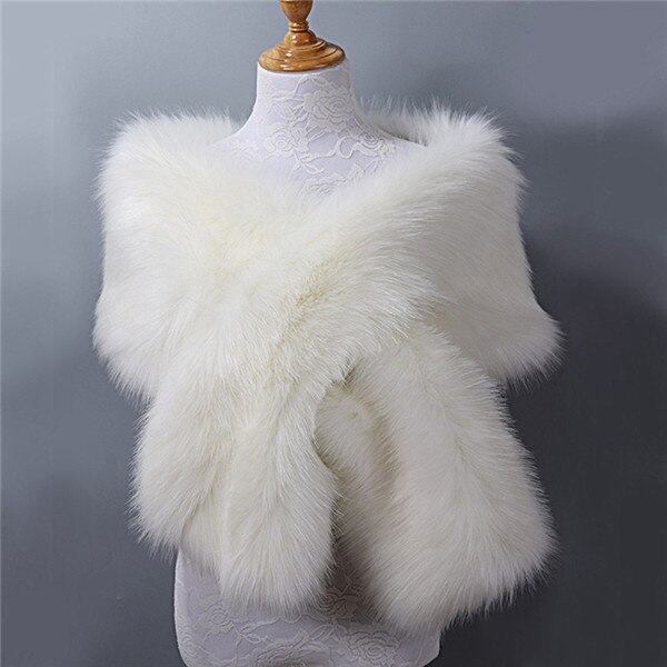 Fourrure Faux hiver boléro femmes mariée châle Cape de mariage en Stock Cape de mariée manteau de mariage veste pour soirée: 3