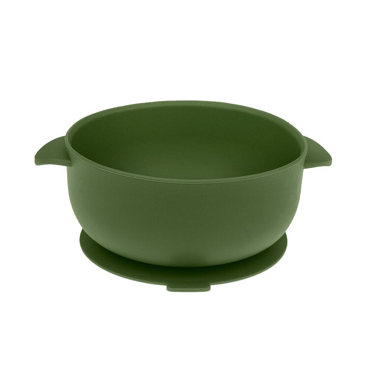 Baby Feeding Bowl Silicone Tableware for Kids Suction Bowl Baby Plate BPA Free Silicone Kids Toddler Assist: Army Green