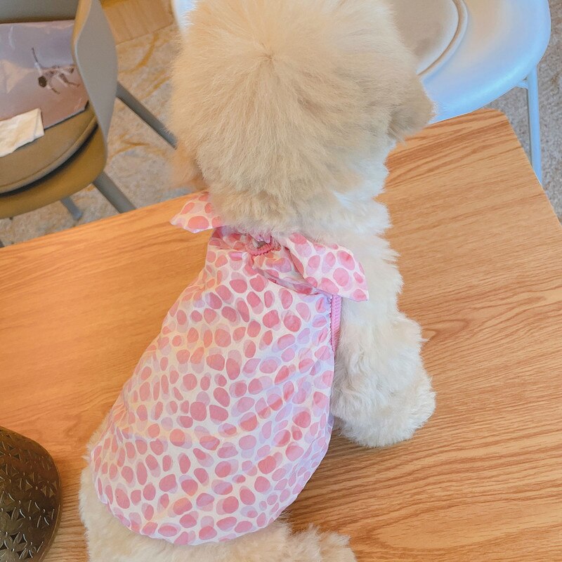 Dog Skirt Vest for Small Medium Dogs Cute Dot Dog Dress Maltese Girl Skirts Pomeranian Clothes Summer Pet Dog Apparel
