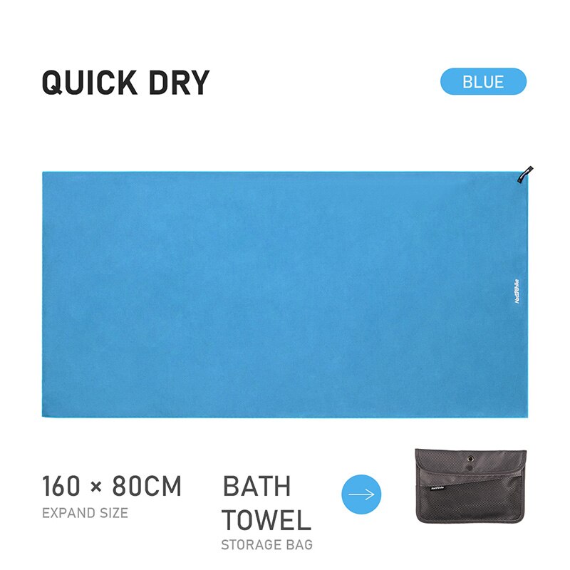Naturehike – serviette de bain en microfibre ultralégère à séchage rapide, Portable, sport antibactérien, Camping, natation, Fitness, 1 pièces: L Blue