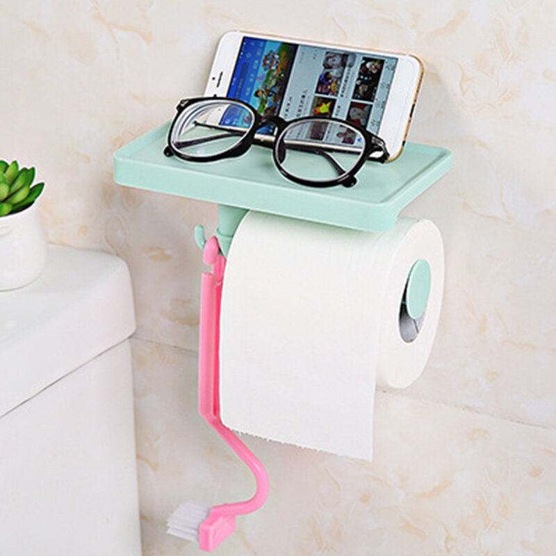 Badkamer Tissue Doos Plastic Wc-papier Mobiele Telefoon Houder Wandmontage Opbergdoos Huishoudelijke Servet Dispenser Organizer: Groen