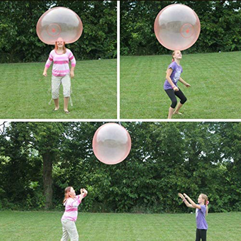 60cm 35cm Water Injection Transparent Bubble Ball Inflatable Fun Round Balloon Blow Up Balloon Kids Toy for Water Sports