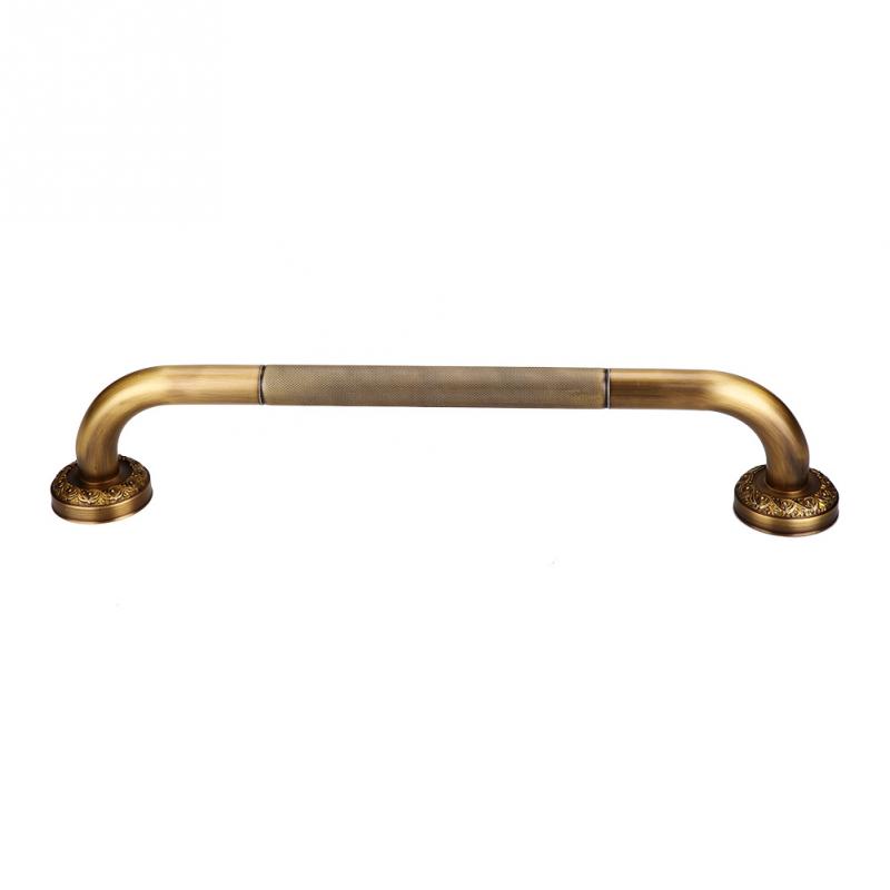Bathroom Tub Toilet Handrail Brass Carved Shower Tub Safety Grab Bar Wall Mounted Antique Style Shower Safety Support Handle