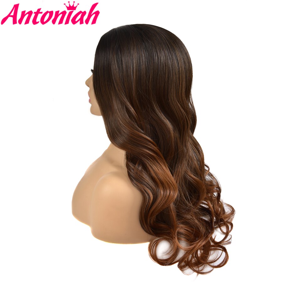 ANTONIAH Halloween Goddess Body Wave Wig Brown Free Part Natural Hairline Wig Synthetic Wig 2021Fashionhairstyle For Women